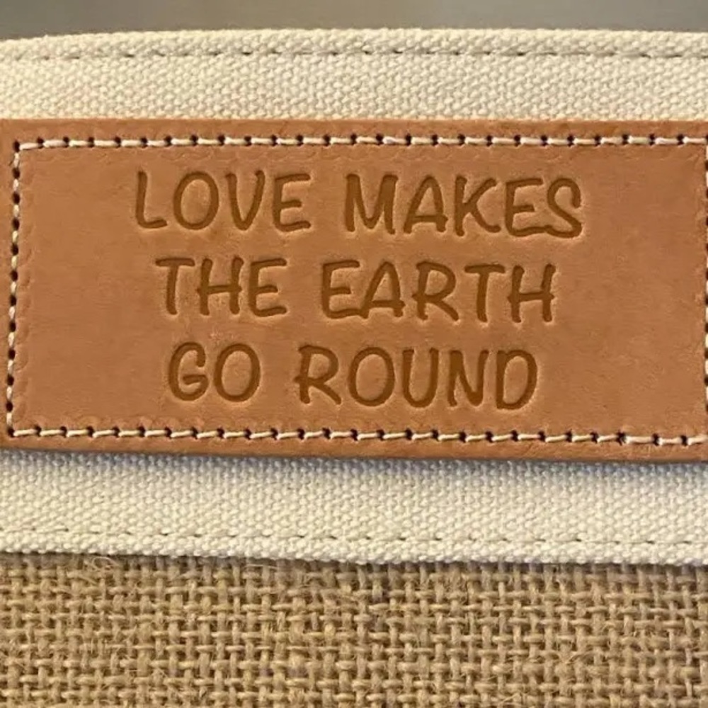 BRIGHTON LOVE The Earth Day Natural Jute Shopper Tote Bag - Picture 5 of 8